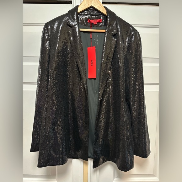 Hugo Boss ~ Black Sequin Women’s Blazer Jacket - Picture 1 of 9